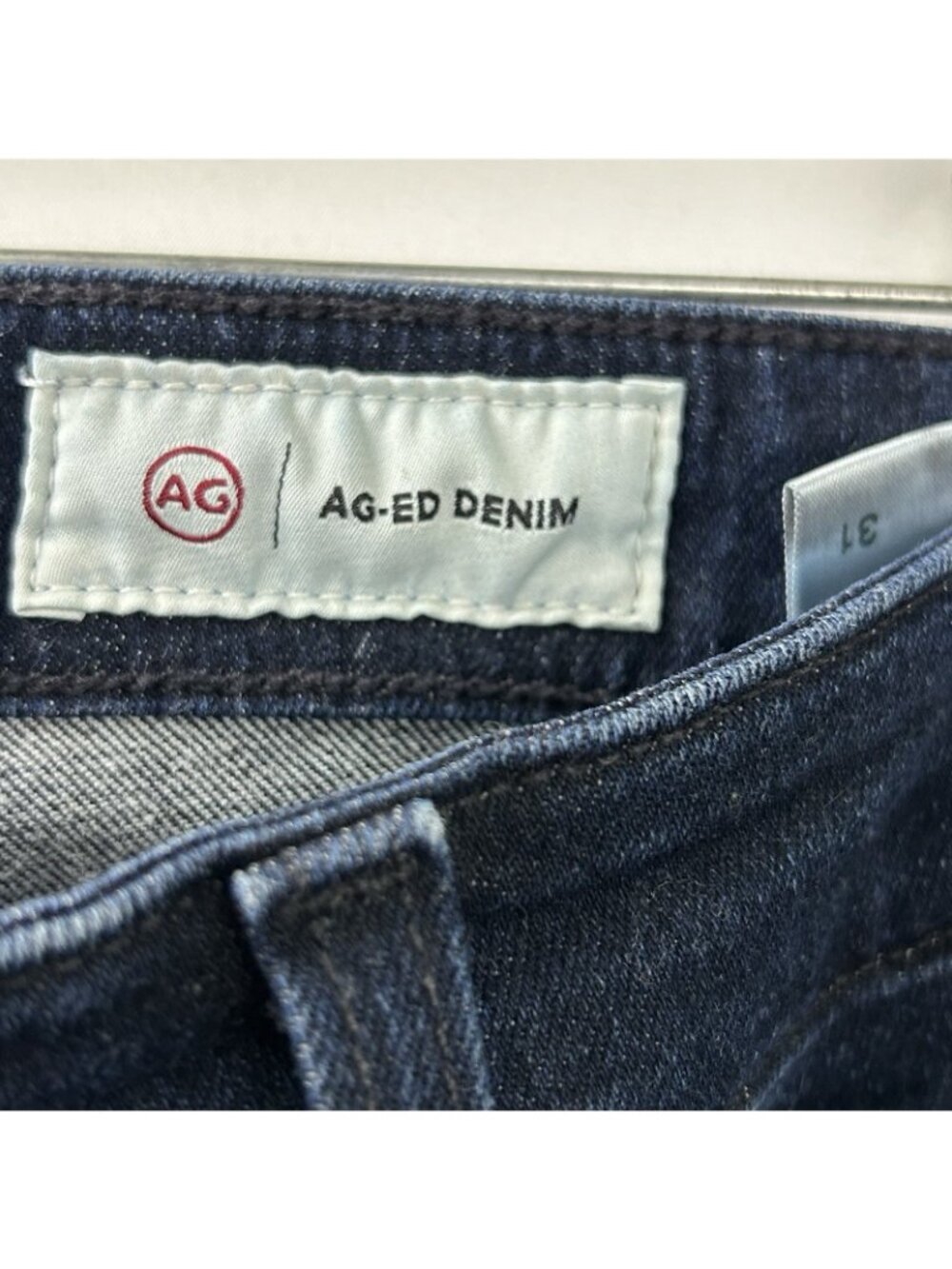 AG Adriano Goldschmied Mari High Rise Slim Straight Jeans Sz 31 Dark Wash Indigo - Picture 10 of 16